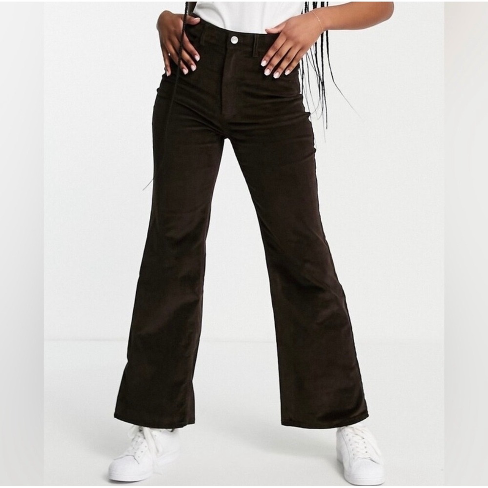 & Other Stories Paris Atelier Dark Brown Corduroy Wide Leg Pants US 4